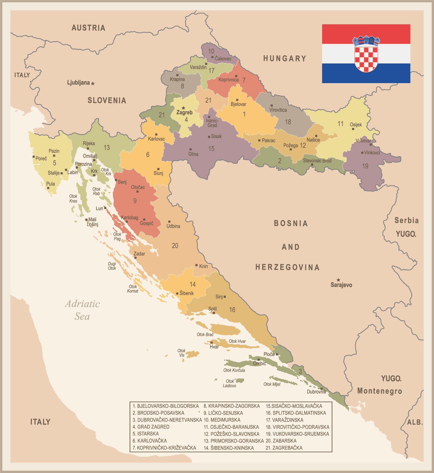 Karta Kroatien