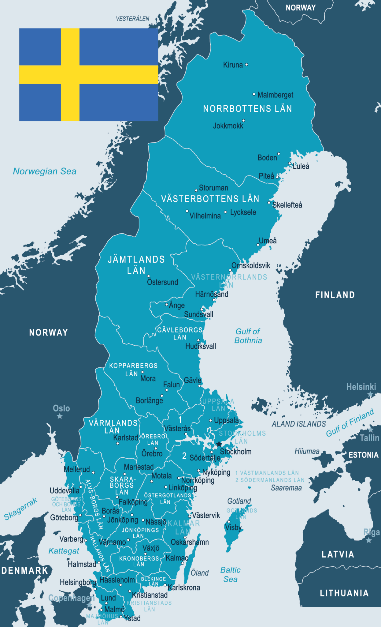 Karta ver Sverige En Sverigekarta Karta ver Sverige En Sverigekarta