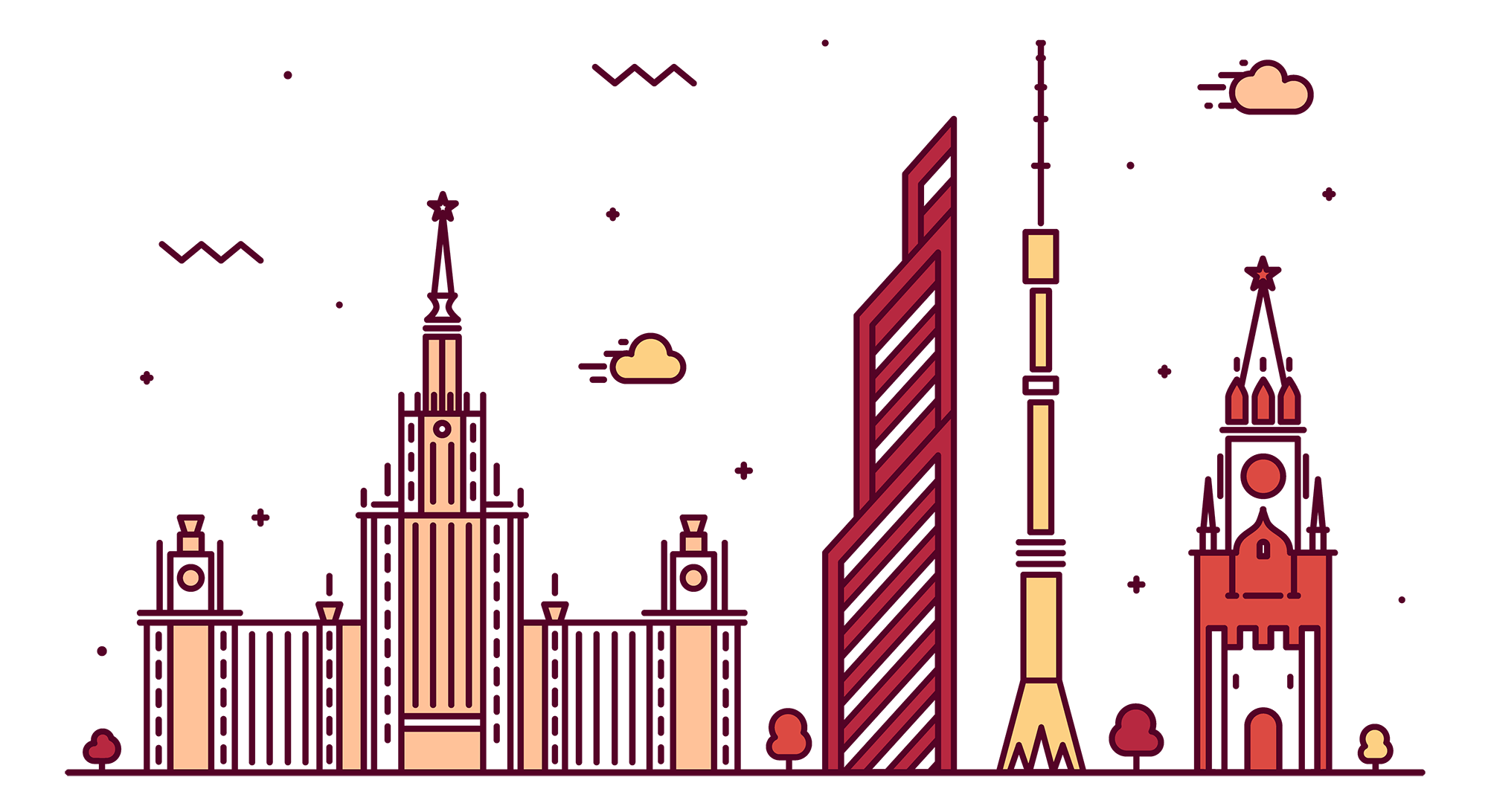 Moskva skyline illustration