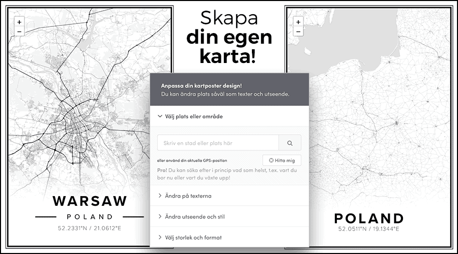Skapa karta Warszawa Polen Mapify
